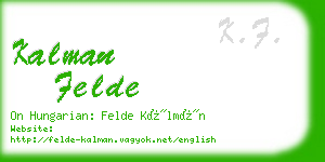 kalman felde business card